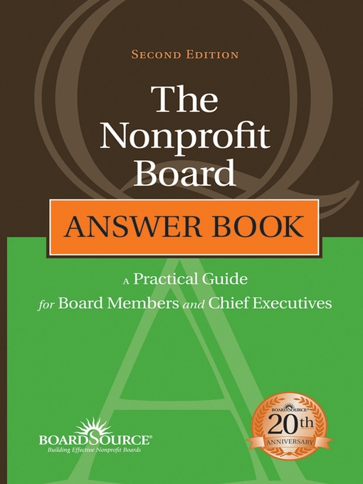 Title details for The Nonprofit Board Answer Book by Boardsource - Available